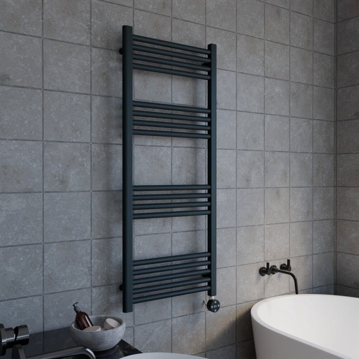 [BHER160] Croxall Electric Round Tube Heated Towel Rail with 17 Bars, 1200 x 500mm - Choice of Colour - Lifestyle 3