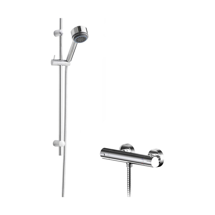 [BSBR101BV1] Current Round Bar Valve & Linear Slide Rail Kit Shower Set - Chrome - Balterley - Cutout