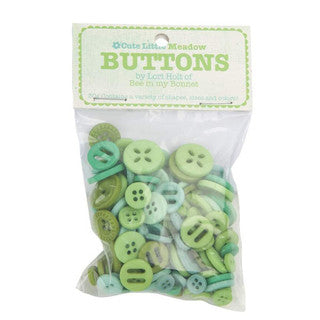 Cute Little Buttons - Meadow - assorted greens
