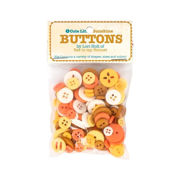 Cute Little Buttons - Sunshine - assorted yellows and oranges