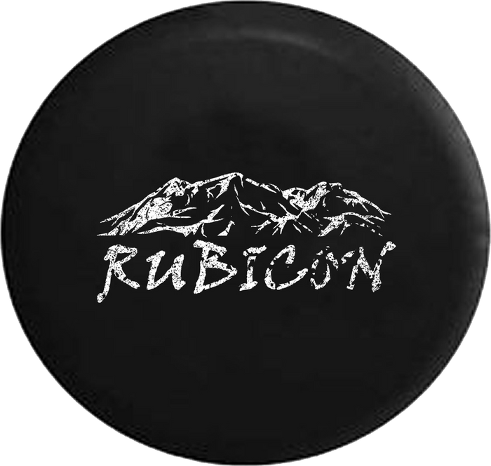 Distressed - Rubicon Rocky Mountain Edition 4x4 Jeep Camper Spare Tire Cover S279 35 inch