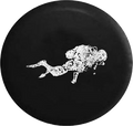 Distressed - Scuba Diver Diving Deep Sea Jeep Camper Spare Tire Cover T062 35 inch