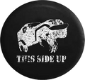 Distressed - This Side Up Wrangler Off Road Jeep Camper Spare Tire Cover U122 35 inch