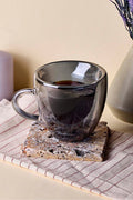 Double-Walled Smoked Glass Heart-Shaped Mug - 150ml