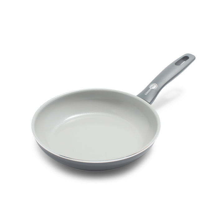 Ceramic nonstick 8-inch frypan with a stay-cool handle on a white background.