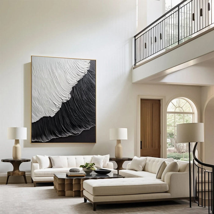 Dynamic Ocean Wave Canvas Art Textured Sea Painting #OS 067