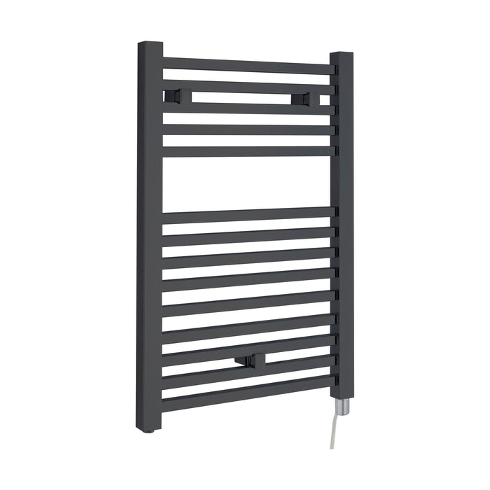 [BHSL152] Electric Vertical Square Towel Rail with 14 Rails - 690mm x 500mm - 300 Watt - Anthracite - Cutout