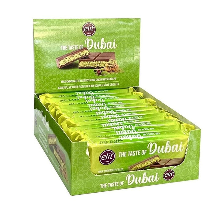 Elit Dubai Milk Chocolate with Pistachio Cream and Crispy Kataifi - 90g - TryAladdin