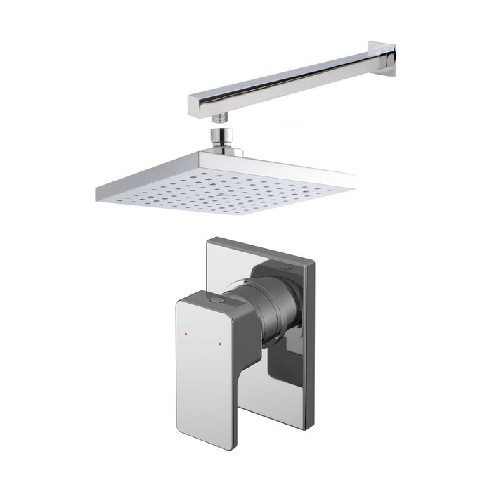 [BSBS27MV1] Empire Concealed Square Manual Valve, Arm & Head Shower Bundle Set - Chrome - Balterley - Cutout