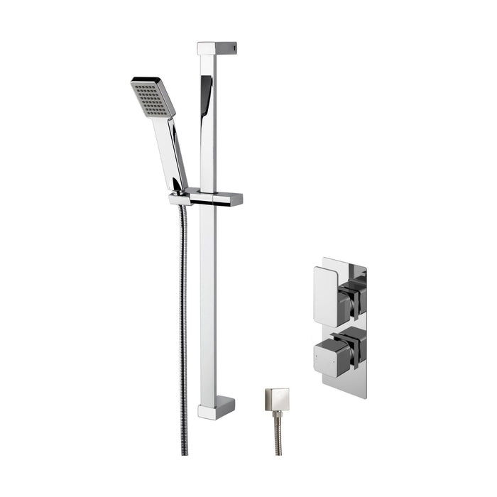 [BSBS33TW1] Empire Concealed Square Twin Valve & Slide Rail Kit Shower Bundle Set - Chrome - Balterley - Cutout