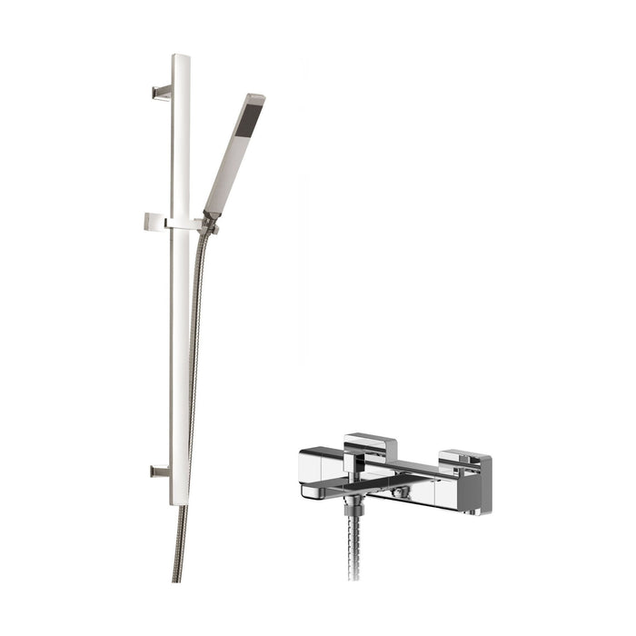[BSBS106BV2] Empire Wall Mount Thermostatic Bath Shower Mixer Tap with Slide Rail Kit - Chrome - Balterley - Cutout