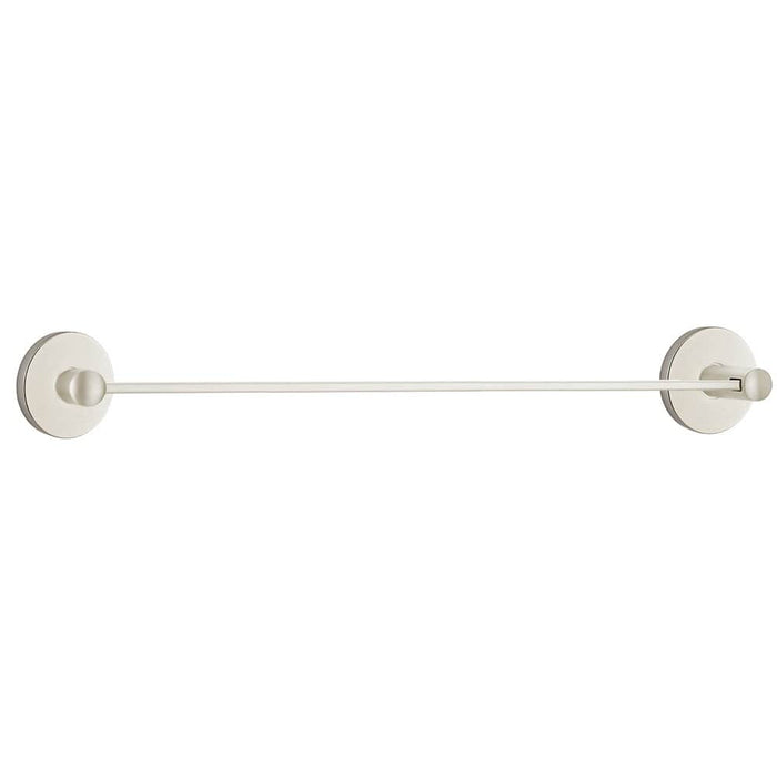 Emtek 30" Modern Brass Towel Bar With Disc Rosette 2802309US15 Satin Nickel