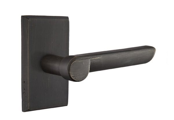 Emtek Aurora Lever with No. 3 Rosette in Medium Bronze
