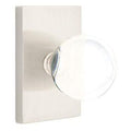 Emtek Bristol Knob with Modern Rectangular Rosette in Satin NIckel