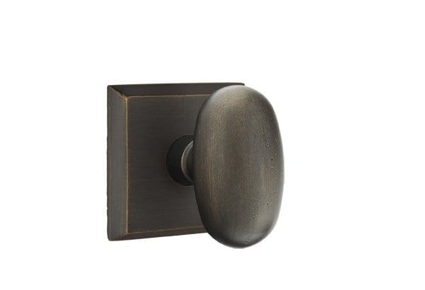 Emtek Bronze Egg Knob with No. 6 Rosette in Medium Bronze