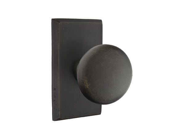Emtek Bronze Winchester Knob with No. 3 Rosette in Medium Bronze