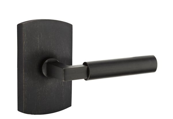 Emtek Bryce Lever with No. 4 Rosette in Medium Bronze