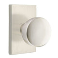 Emtek Laurent Knob with Modern Rectangle Rosette in Satin Nickel