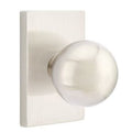 Emtek Orb Knob with Modern Rectangle Rosette in Satin Nickel