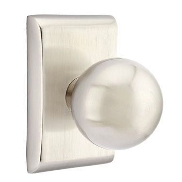 Emtek Orb Knob with Neos Rosette in Satin Nickel