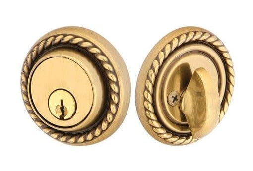 Emtek Rope Single Cylinder Deadbolt in French Antique