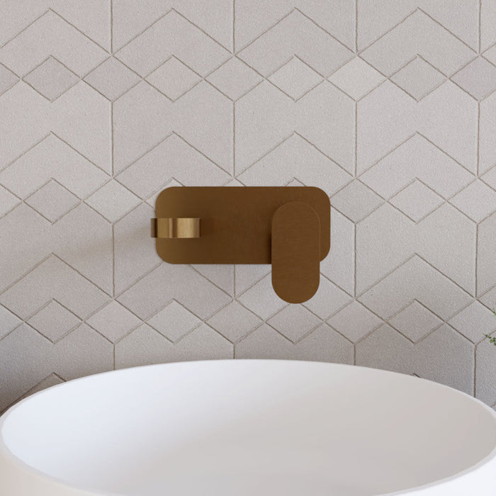 [BTCU1528] Enville Round Wall Mount 2 Tap Hole Basin Mixer Tap & Back Plate - Choice of Finish - Lifestyle 1