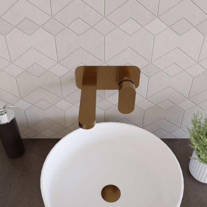 [BTCU1528] Enville Round Wall Mount 2 Tap Hole Basin Mixer Tap & Back Plate - Choice of Finish - Lifestyle 2