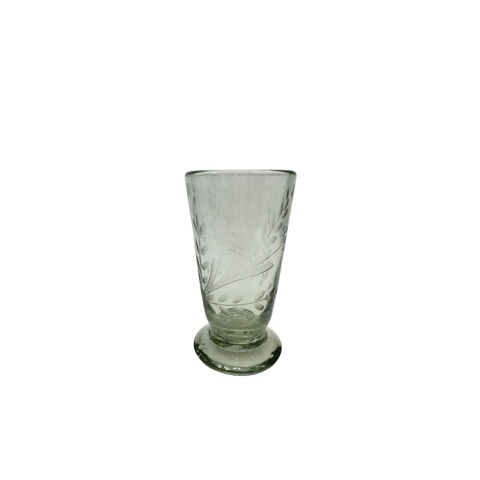 Etched Floral Footed Tumbler