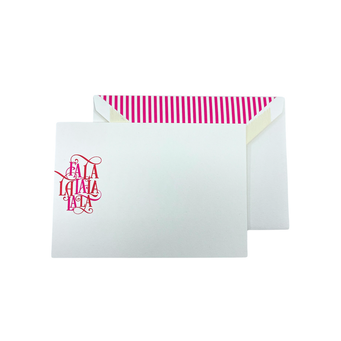 Fa La La Holiday Stationery, Set of 10