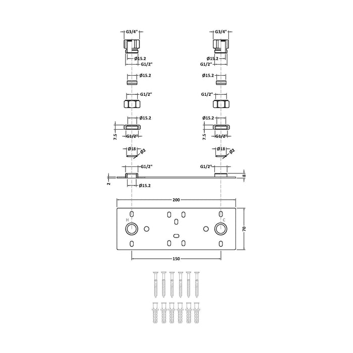 [BSFX316] Fast Fix For Bar Valve Kit - Technical Drawing