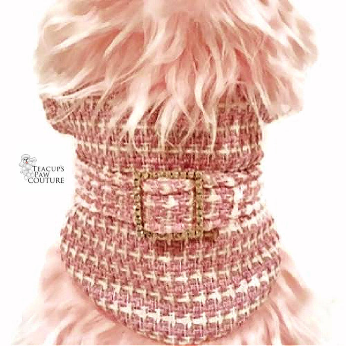 Faux Fur Fluff Tweed Doggie Coat