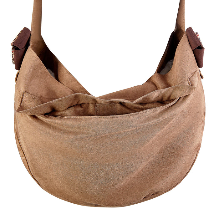 Fawn Cuddle Carrier with Chocolate Glen Houndstooth Double Nouveau Bows