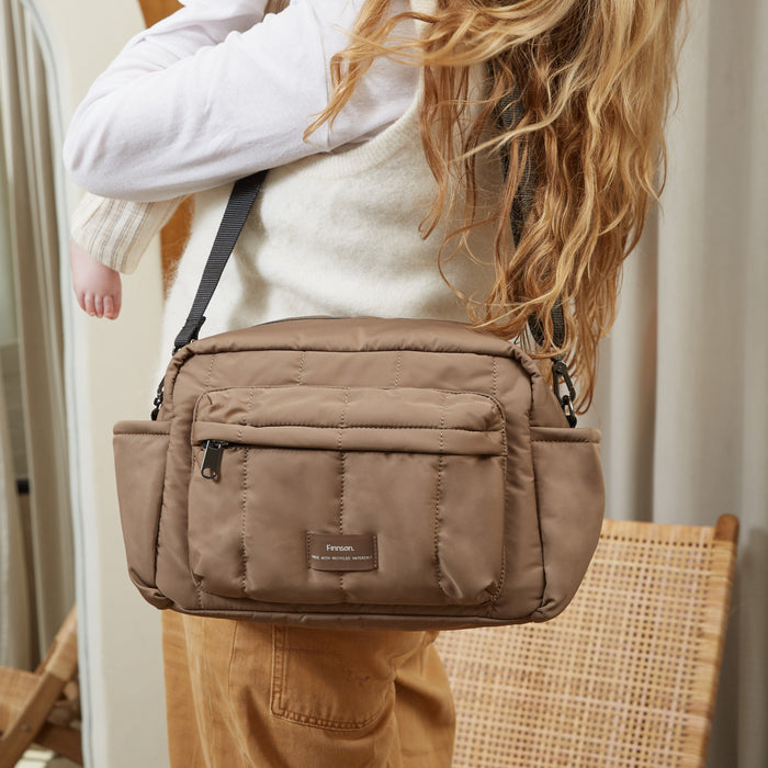 Finnson - FREYA Eco Oversized Stroller Organiser with Stroller Clips - Mocha