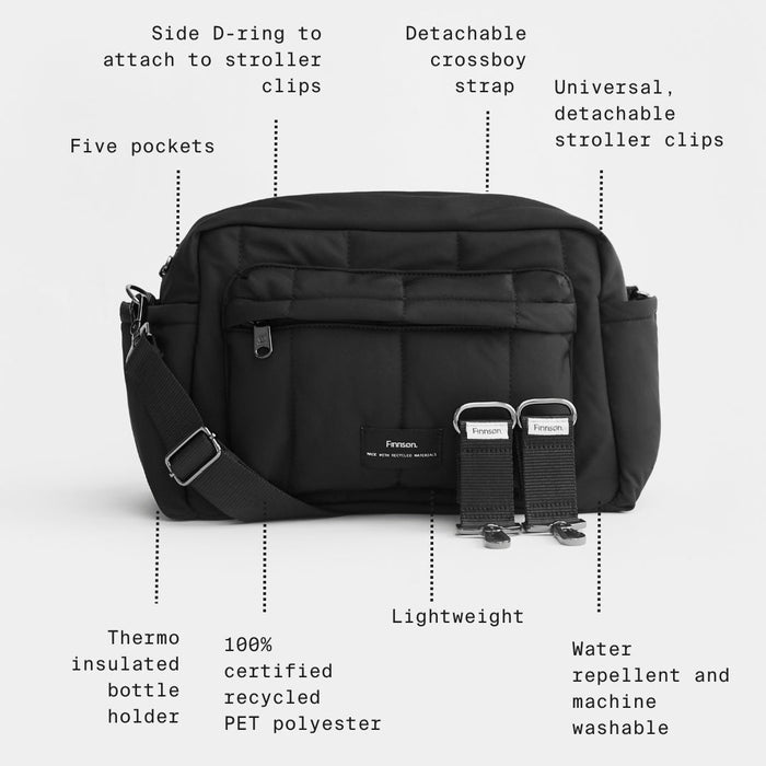 Finnson - FREYA Eco Oversized Stroller Organiser with Stroller Clips - Mocha