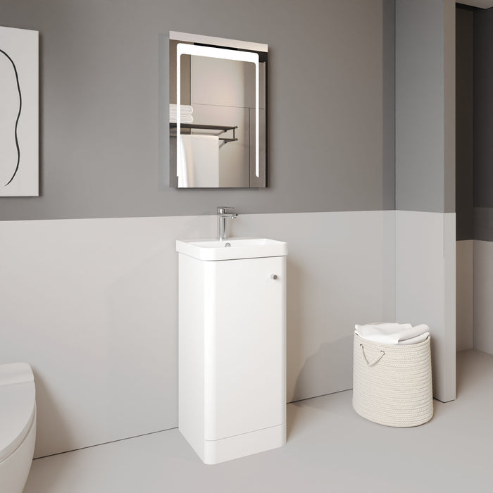 [BFCU102] Flashbrook Floor Standing 1 Door Vanity Unit with Ceramic Basin - 400mm, Choice of Colour - Lifestyle 3