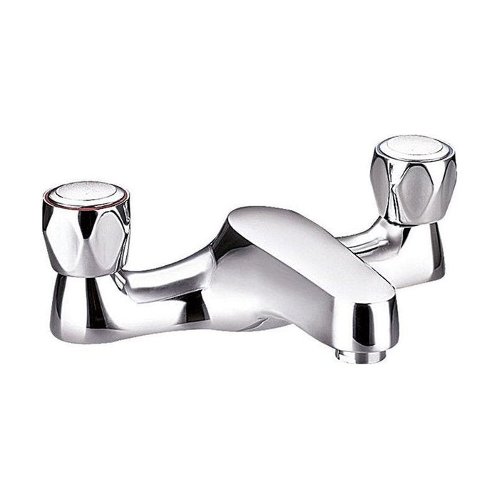 [BTCLU05] Contemporary Bathroom Bath Filler Tap – Knob Handles, 110 x 154mm, Chrome - Cutout