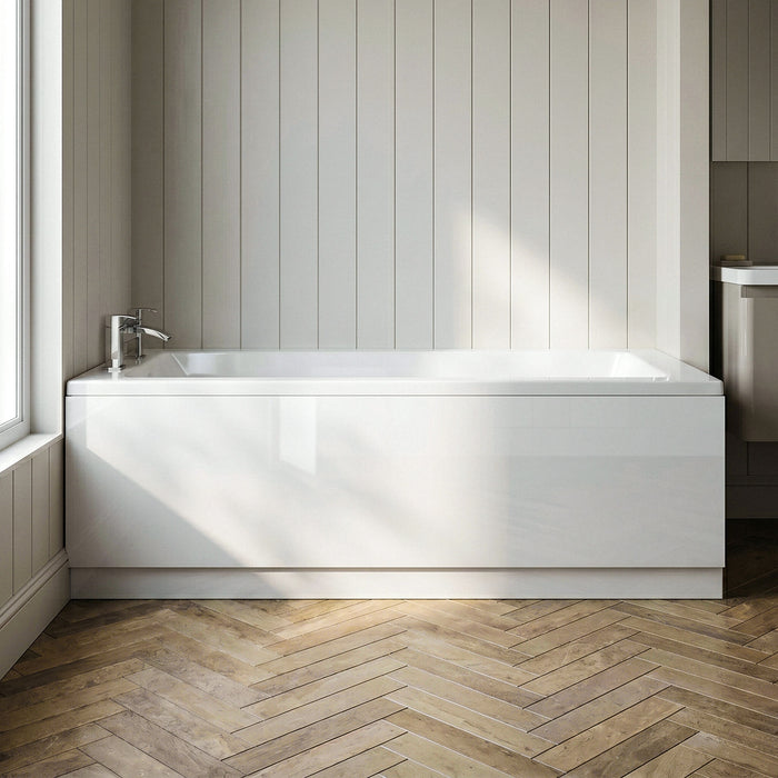 [BBPA101] Gloss White MDF Bath Front Panel with Plinth - Choice of Size - Silo