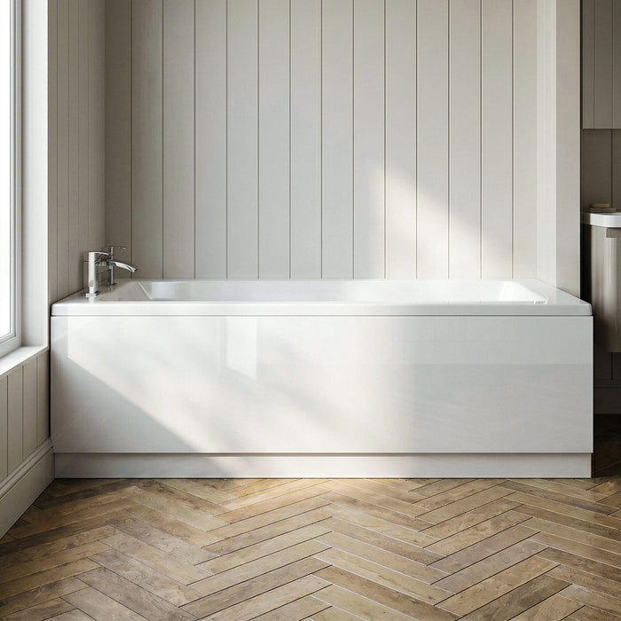 [BBPA103] Gloss White MDF Bath Front Panel with Plinth - Choice of Size - Silo