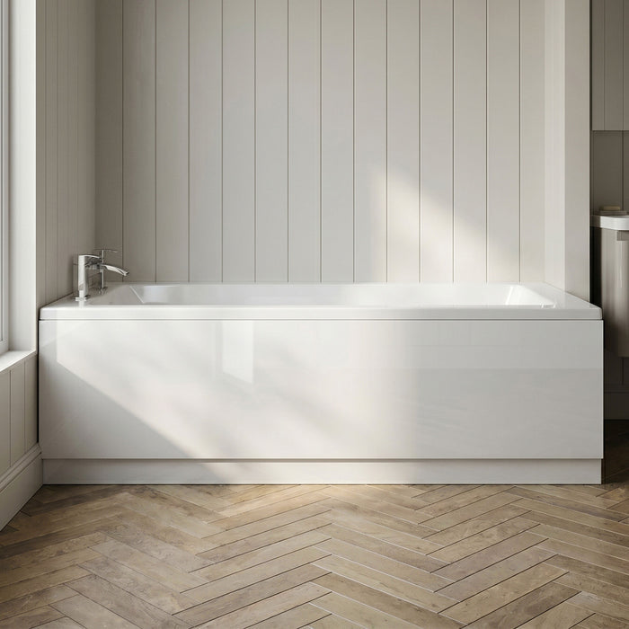 [BBPA105] Gloss White MDF Bath Front Panel with Plinth - Choice of Size - Silo