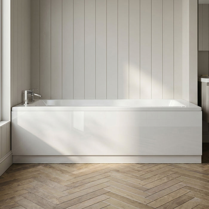 [BBPA107] Gloss White MDF Bath Front Panel with Plinth - Choice of Size - Silo
