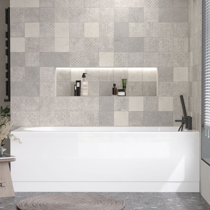 [BBPA103] Gloss White MDF Bath Front Panel with Plinth - Choice of Size - Lifestyle 1