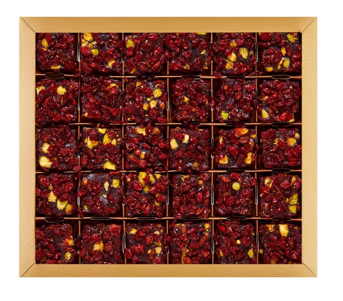 Gourmet Vegan Glucose-Free Zereshk Berry Pistachio Lokum
