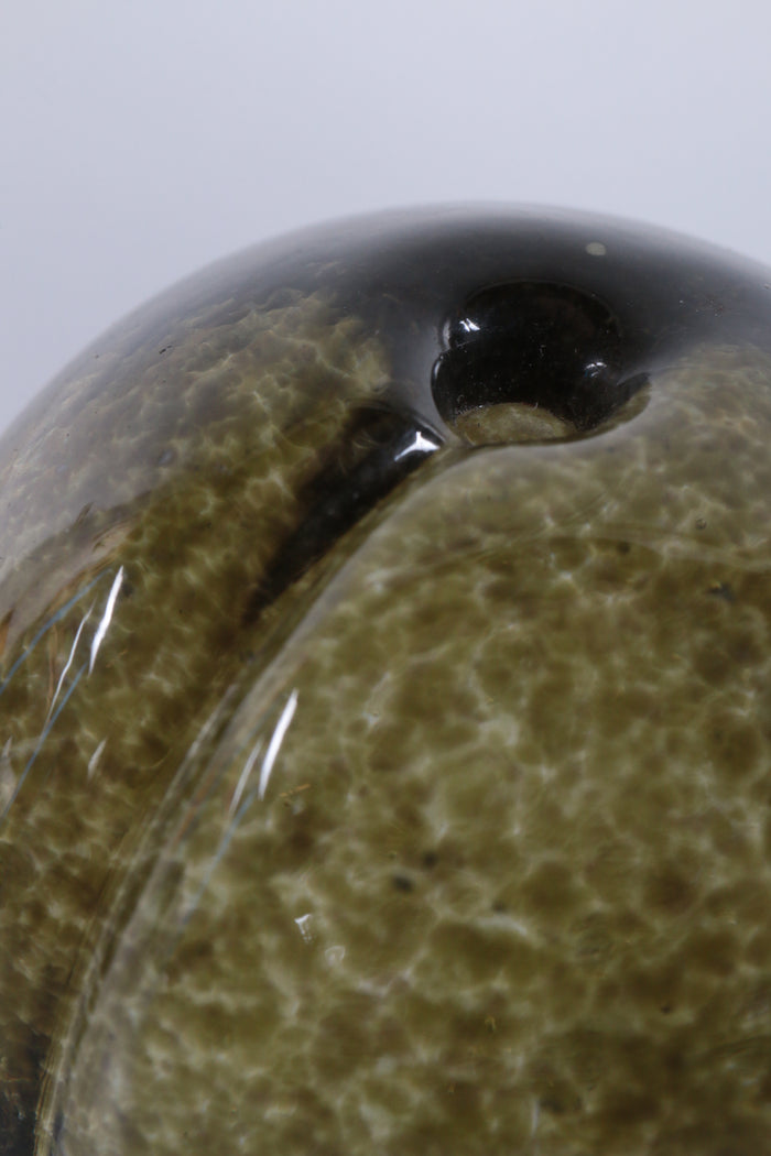 Green Peach Paperweight - Barley Lands Glass Works, 1960s