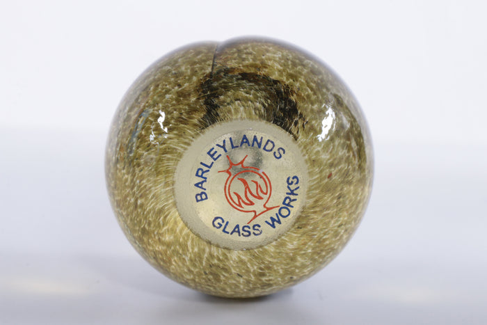 Green Peach Paperweight - Barley Lands Glass Works, 1960s