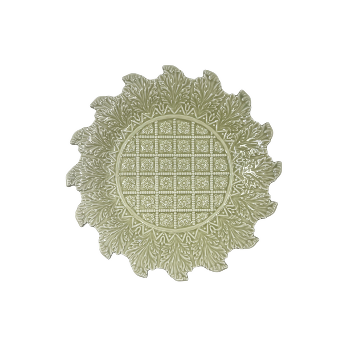 Green Sunflower Party Plate, Set of 4