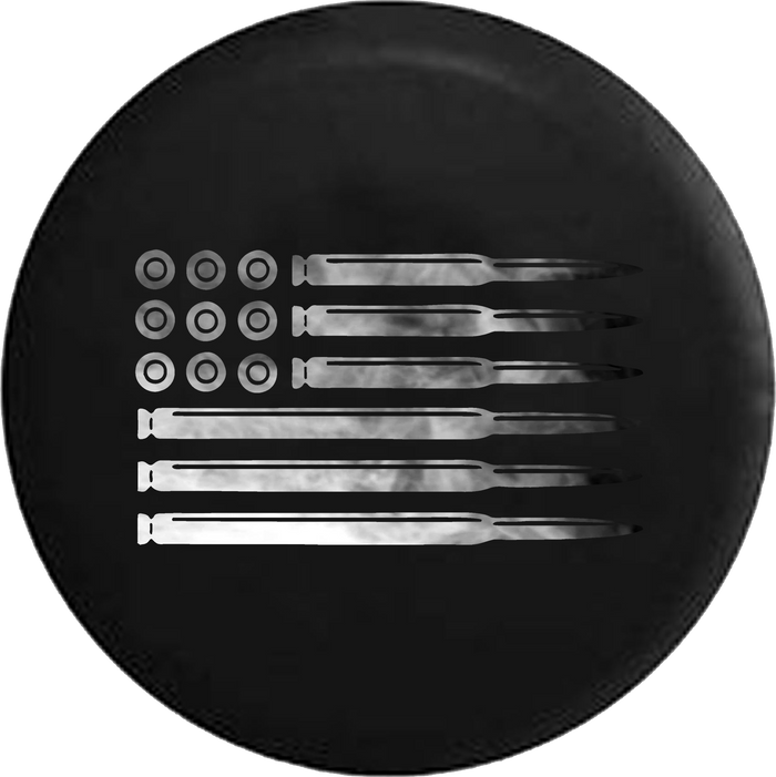 Rifle Pistol Bullets Rounds American Flag 2A Gun Smoke