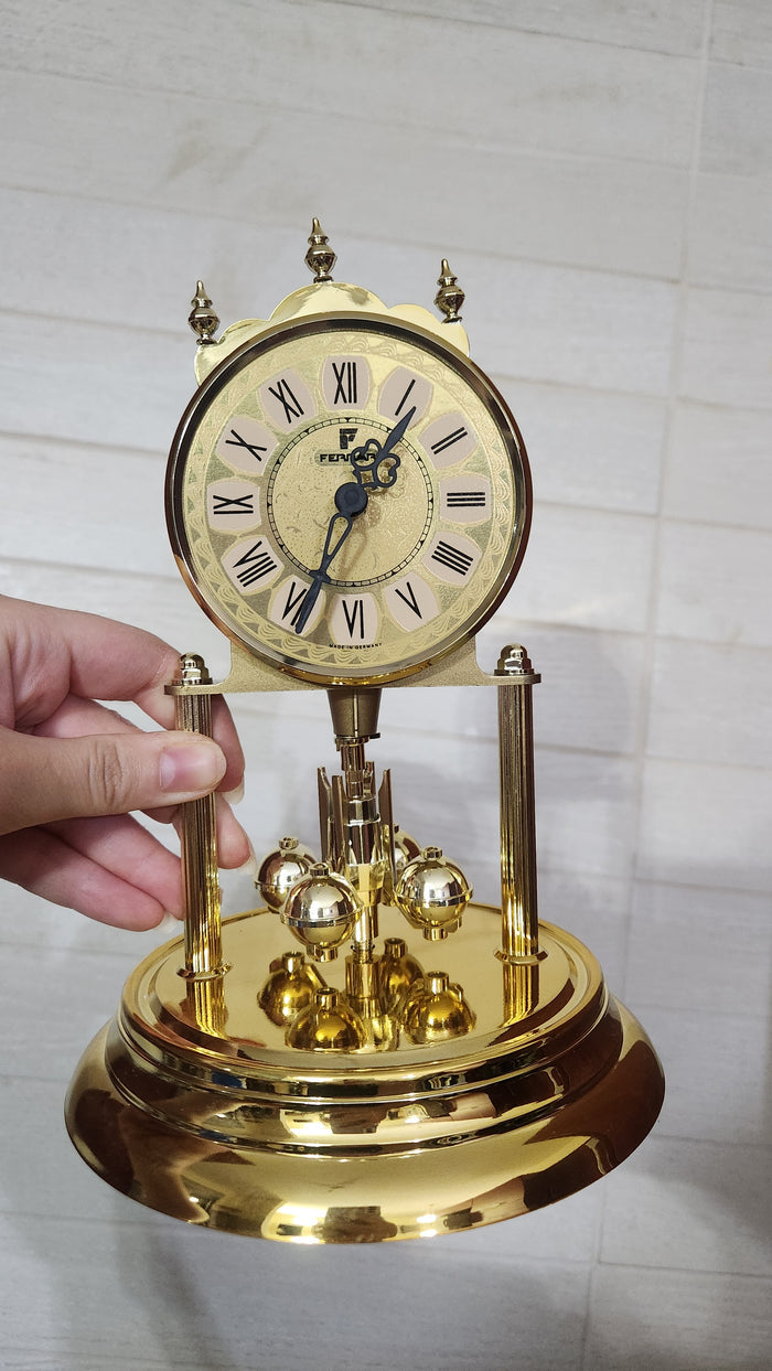 Haller German Brass Quartz Anniversary Torsion Clock with Glass Dome
