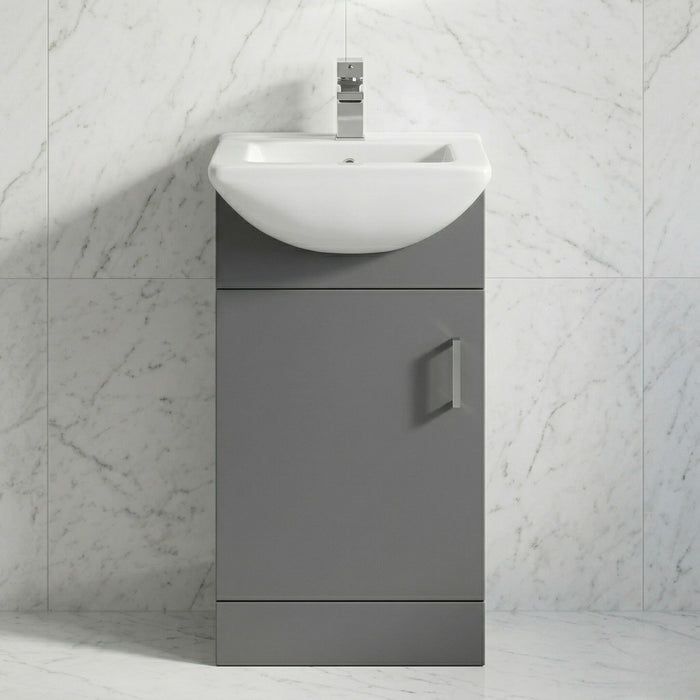 [BFORM450SB] Hamstall Dark Grey Floor Standing Vanity Unit with Basin - Soft Close Doors, Choice of Size & Basin Style - Silo
