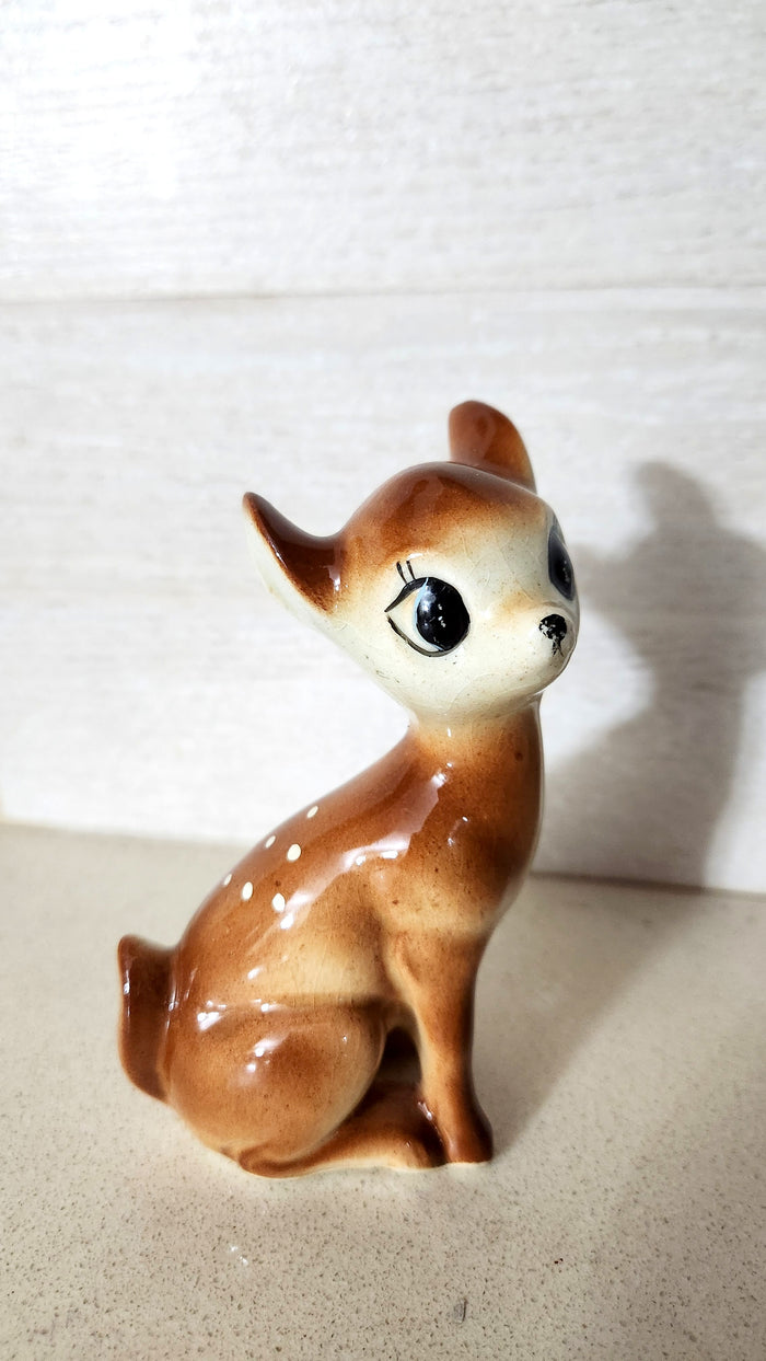 Hand-Painted Ceramic Deer/Fawn Figurine