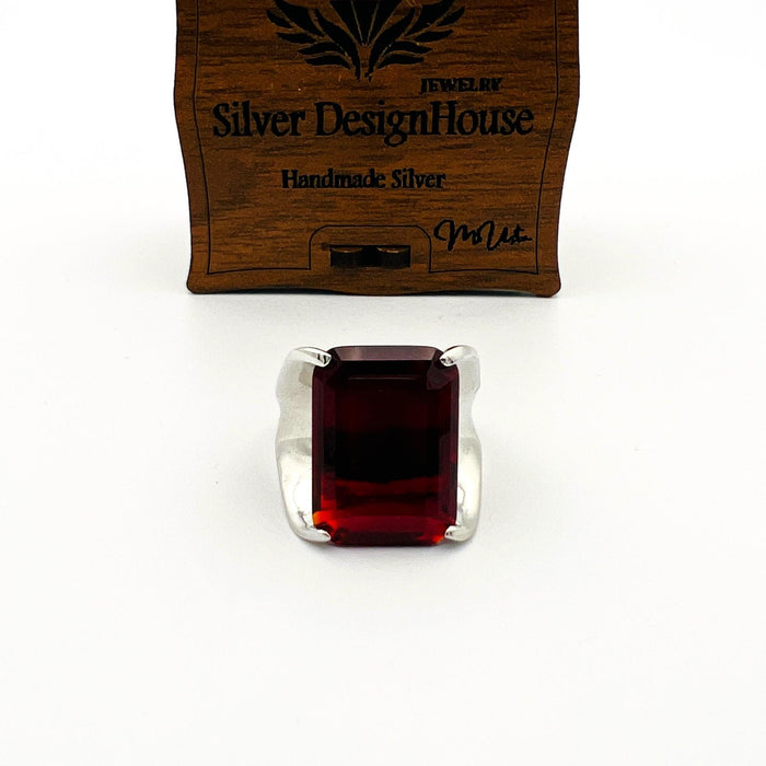 Handcrafted 925k Sterling Silver Ruby Ring for Women | Elegant Red Gemstone Jewelry Gift